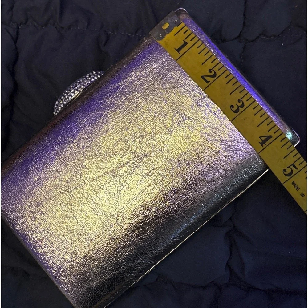 Vintage Gold Metallic Rhinestone Clasp Evening Clutch Purse‎ Chain Strap